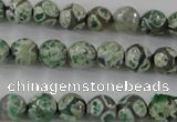 CAG6409 15 inches 8mm faceted round tibetan agate gemstone beads