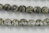 CAG6415 15 inches 10mm faceted round tibetan agate gemstone beads