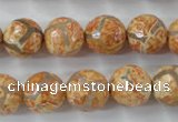 CAG6419 15 inches 10mm faceted round tibetan agate gemstone beads