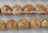 CAG6421 15 inches 14mm faceted round tibetan agate gemstone beads