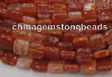 CAG643 15.5 inches 8mm square natural fire agate beads wholesale