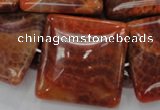 CAG646 15.5 inches 40mm square natural fire agate beads wholesale