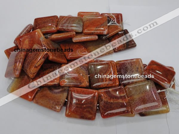 CAG646 15.5 inches 40mm square natural fire agate beads wholesale