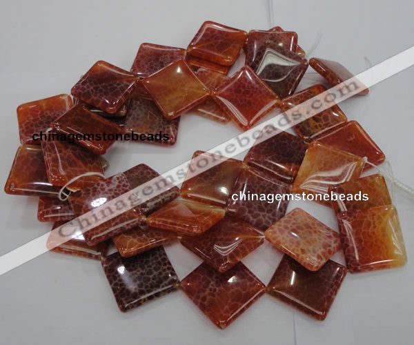 CAG647 15.5 inches 30*30mm rhombic natural fire agate beads