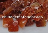 CAG649 15.5 inches 10*10mm faceted square natural fire agate beads