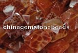 CAG650 15.5 inches 12*12mm faceted square natural fire agate beads