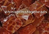 CAG651 15.5 inches 14*14mm faceted square natural fire agate beads