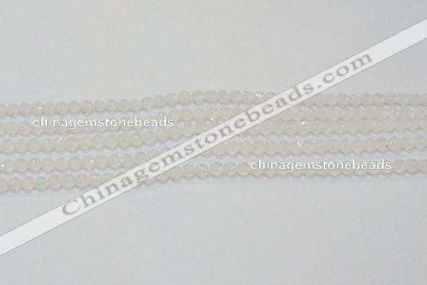 CAG6510 15.5 inches 4mm faceted round Brazilian white agate beads