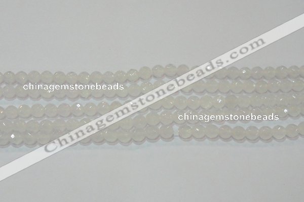 CAG6511 15.5 inches 6mm faceted round Brazilian white agate beads