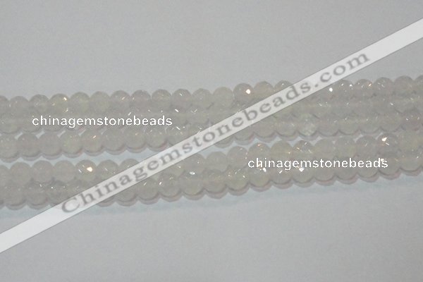 CAG6514 15.5 inches 12mm faceted round Brazilian white agate beads