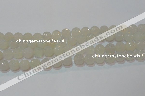 CAG6515 15.5 inches 14mm faceted round Brazilian white agate beads