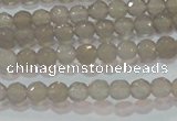 CAG6535 15.5 inches 4mm faceted round Brazilian grey agate beads
