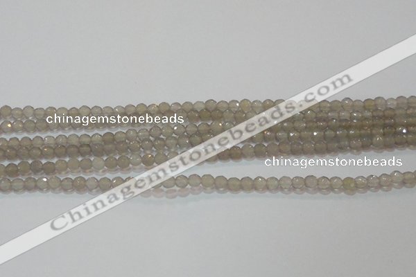 CAG6535 15.5 inches 4mm faceted round Brazilian grey agate beads