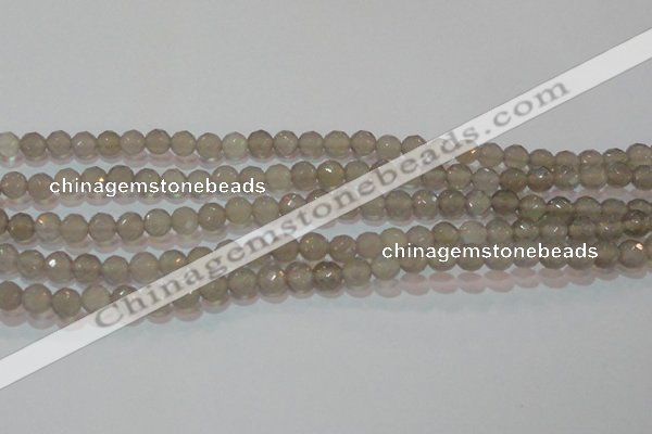 CAG6536 15.5 inches 6mm faceted round Brazilian grey agate beads