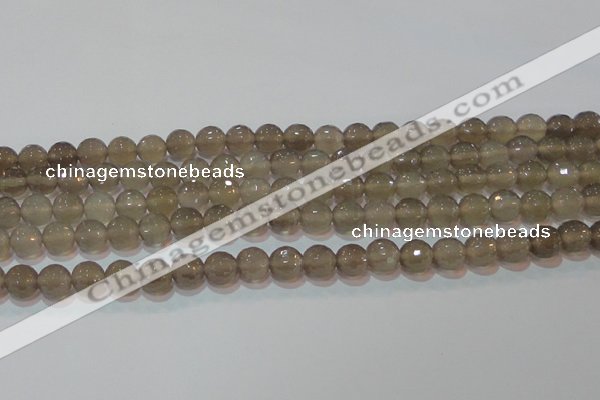 CAG6537 15.5 inches 8mm faceted round Brazilian grey agate beads