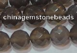 CAG6538 15.5 inches 14mm faceted round Brazilian grey agate beads