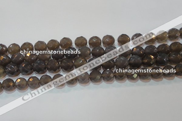 CAG6538 15.5 inches 14mm faceted round Brazilian grey agate beads