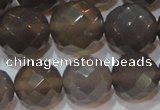 CAG6539 15.5 inches 16mm faceted round Brazilian grey agate beads
