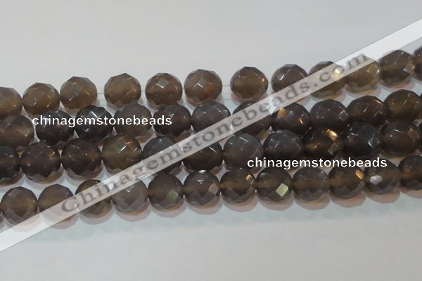 CAG6540 15.5 inches 18mm faceted round Brazilian grey agate beads