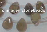 CAG6546 Top-drilled 10*14mm briolette Brazilian grey agate beads