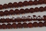 CAG6550 15.5 inches 4mm round matte red agate beads wholesale