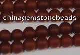 CAG6552 15.5 inches 6mm round matte red agate beads wholesale