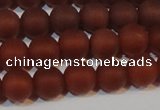 CAG6553 15.5 inches 7mm round matte red agate beads wholesale