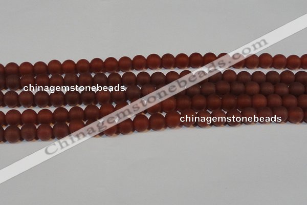 CAG6553 15.5 inches 7mm round matte red agate beads wholesale