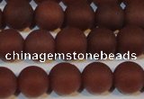 CAG6554 15.5 inches 8mm round matte red agate beads wholesale