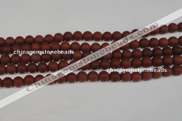 CAG6554 15.5 inches 8mm round matte red agate beads wholesale