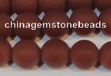 CAG6555 15.5 inches 10mm round matte red agate beads wholesale