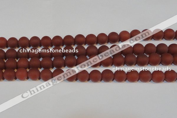 CAG6555 15.5 inches 10mm round matte red agate beads wholesale