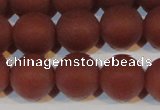 CAG6556 15.5 inches 12mm round matte red agate beads wholesale