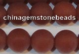 CAG6557 15.5 inches 14mm round matte red agate beads wholesale