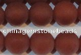 CAG6558 15.5 inches 16mm round matte red agate beads wholesale