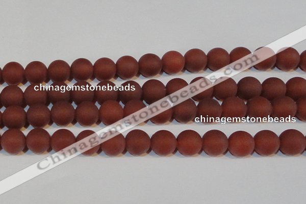 CAG6558 15.5 inches 16mm round matte red agate beads wholesale