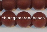 CAG6559 15.5 inches 18mm round matte red agate beads wholesale