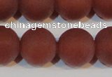 CAG6560 15.5 inches 20mm round matte red agate beads wholesale