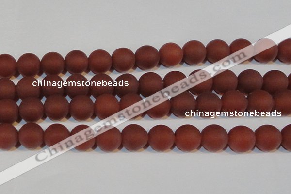 CAG6560 15.5 inches 20mm round matte red agate beads wholesale