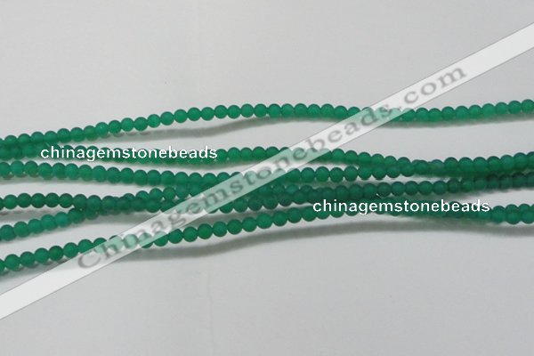 CAG6565 15.5 inches 3mm round matte green agate beads wholesale