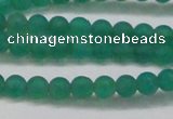 CAG6566 15.5 inches 4mm round matte green agate beads wholesale