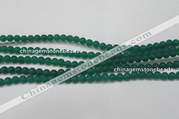 CAG6567 15.5 inches 6mm round matte green agate beads wholesale