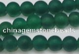 CAG6568 15.5 inches 7mm round matte green agate beads wholesale