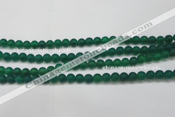 CAG6568 15.5 inches 7mm round matte green agate beads wholesale