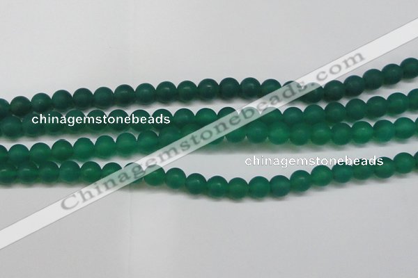 CAG6569 15.5 inches 8mm round matte green agate beads wholesale