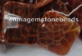 CAG657 15.5 inches 25*25mm faceted rhombic natural fire agate beads