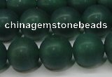 CAG6571 15.5 inches 12mm round matte green agate beads wholesale