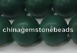 CAG6572 15.5 inches 14mm round matte green agate beads wholesale