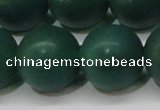 CAG6573 15.5 inches 16mm round matte green agate beads wholesale