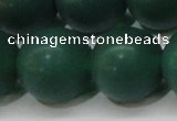 CAG6574 15.5 inches 18mm round matte green agate beads wholesale